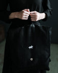 Black Linen Backpack