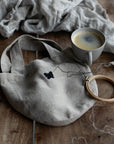 Natural Mini Round Linen Bag