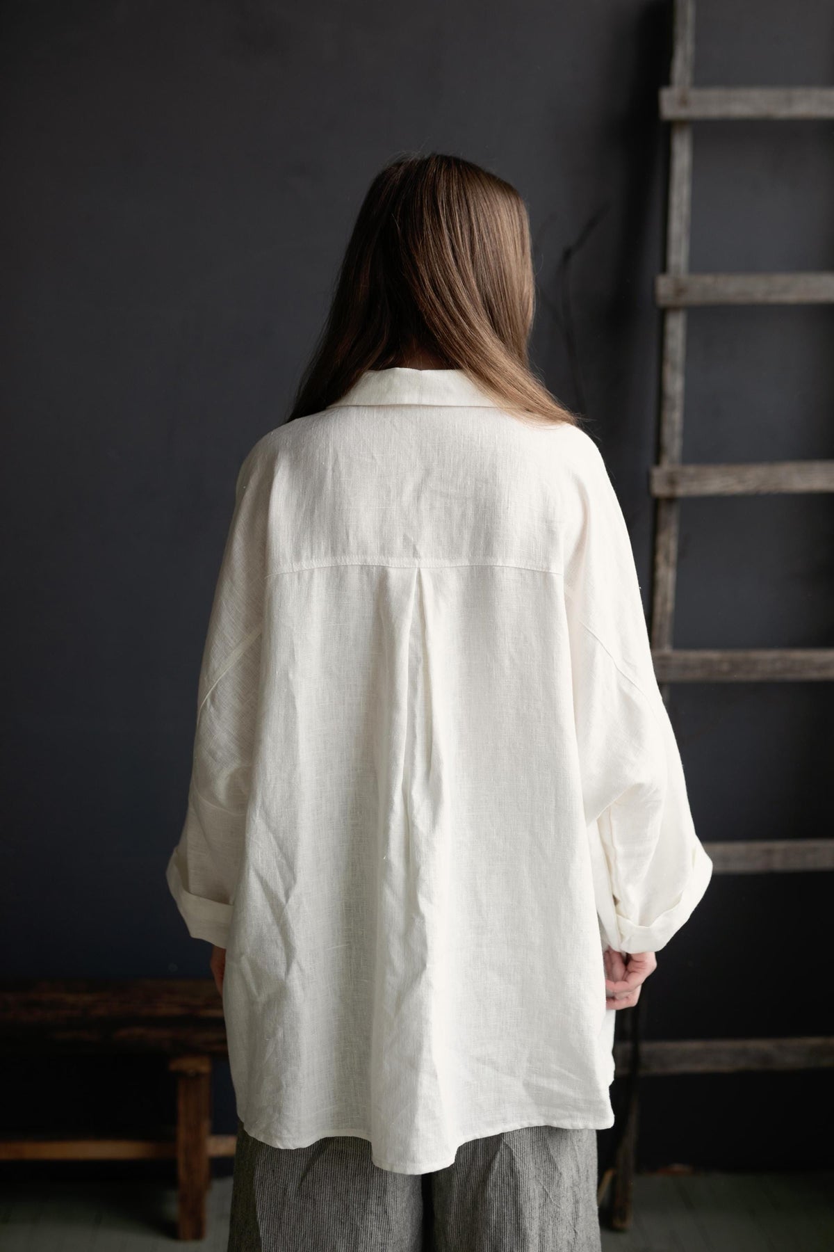 White Long Linen Shirt