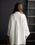 White Long Linen Shirt
