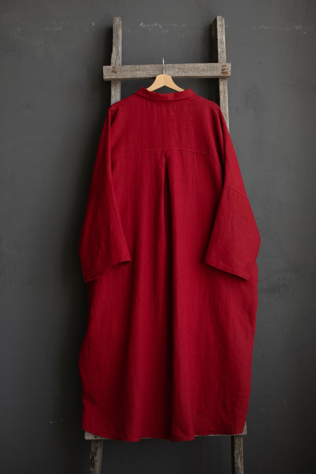 Cherry Linen Shirt Dress