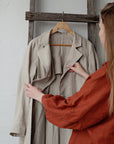 Natural Jane Austen Linen Coat, Sizes S & L (STOCK)