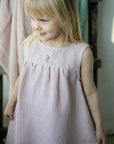 Baby Pink Violet Linen Dress