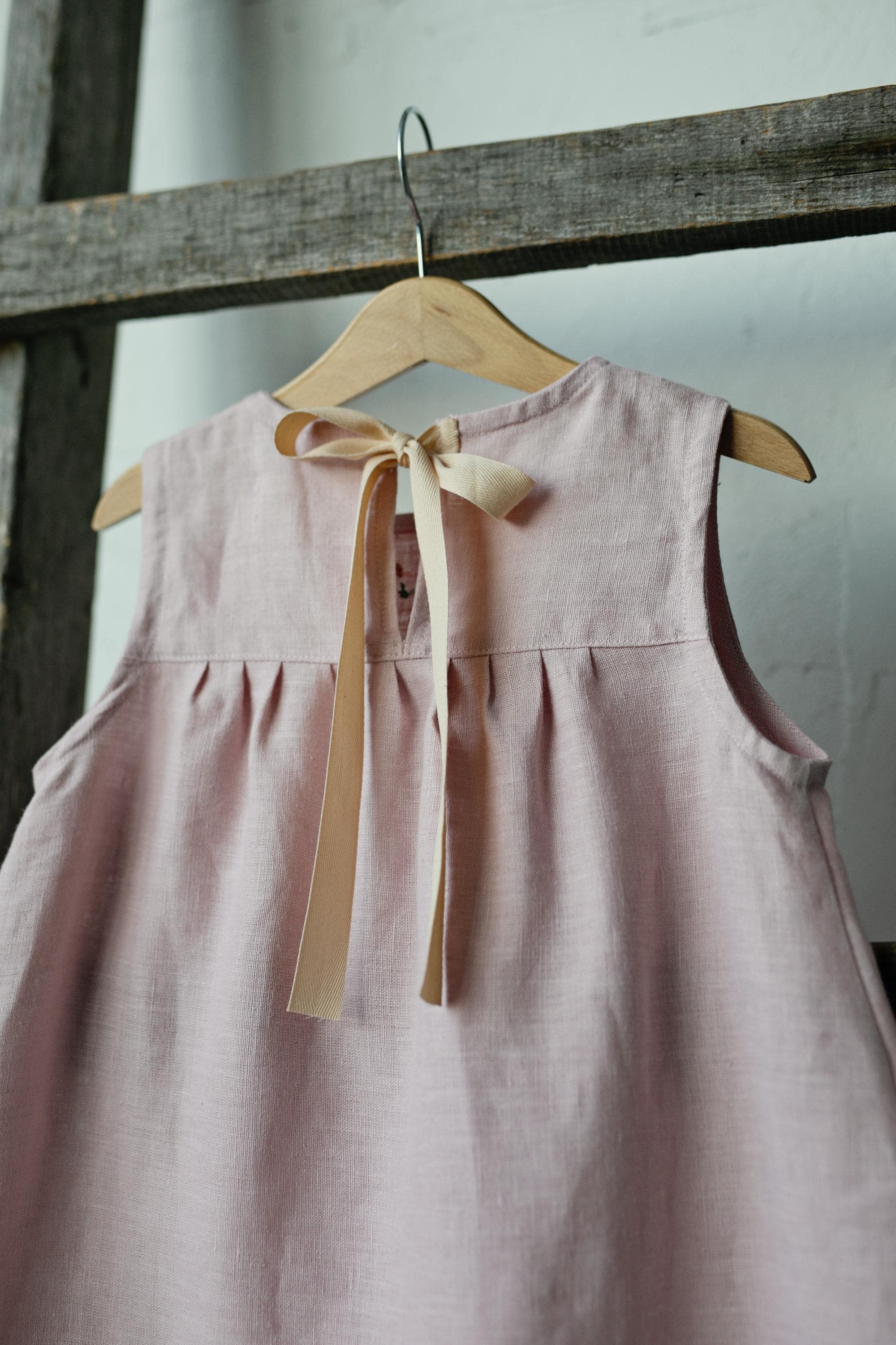 Baby Pink Violet Linen Dress