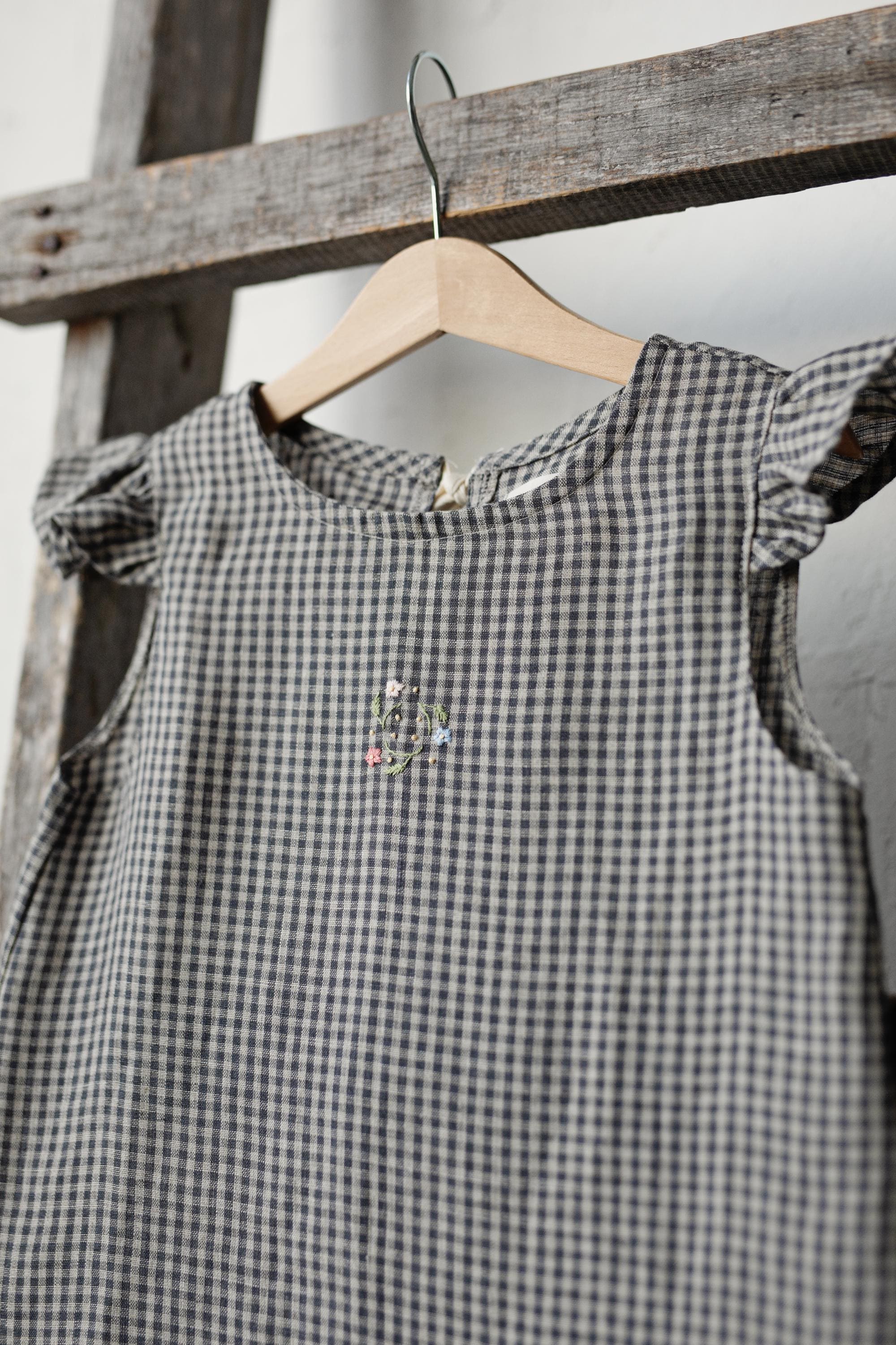 Grey gingham Fairy Linen Dress