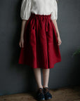 Cherry Long Linen Skirt