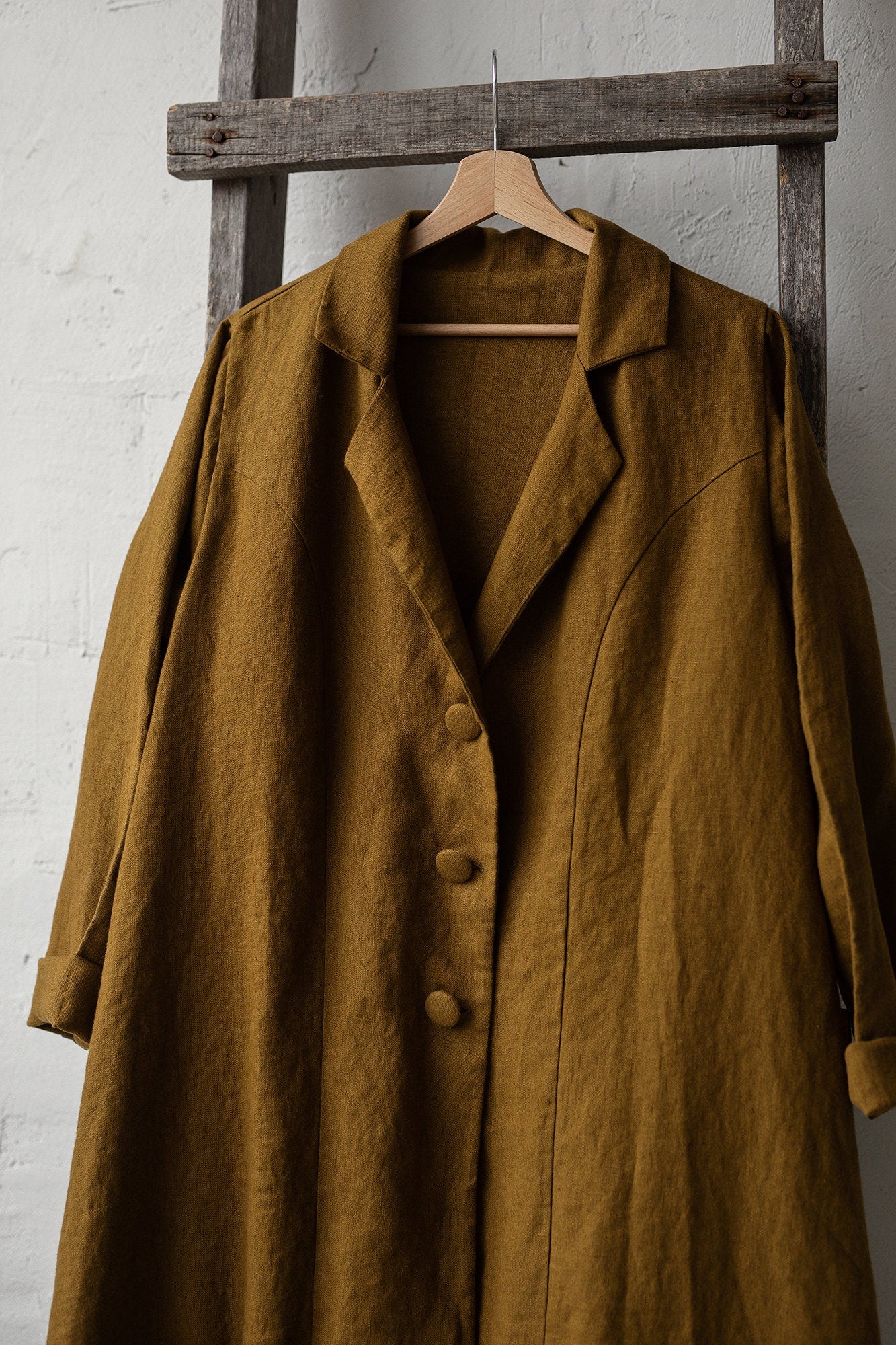 Amber Jane Austen Linen Coat, Size S (STOCK)
