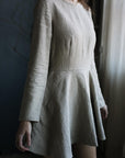 Natural Short Fitted Linen Dress