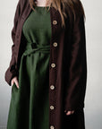 Forest Green Sleeveless Linen Dress, Sizes S & XXL (STOCK)