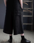 Black Linen Overalls