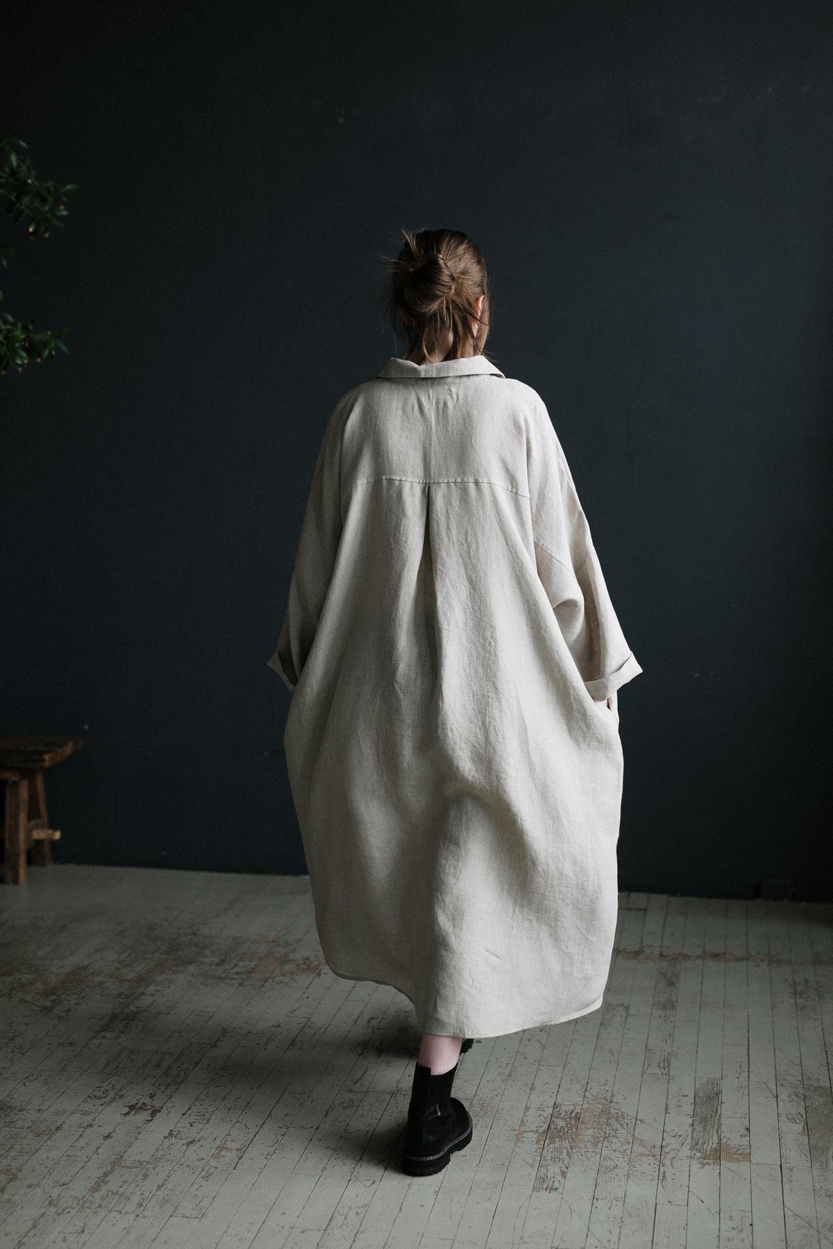 Natural Linen Shirt Dress