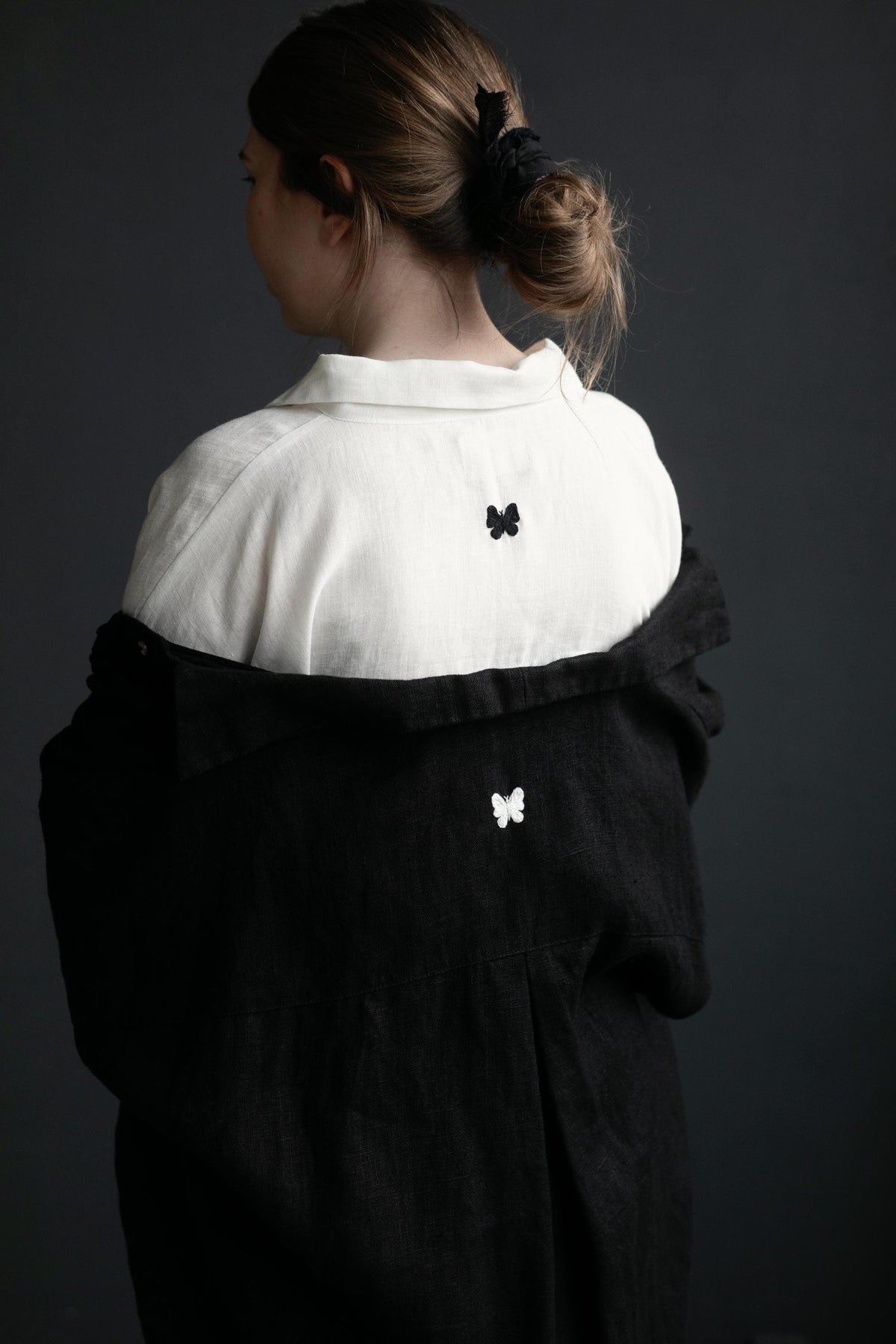 White 3/4 Linen Shirt