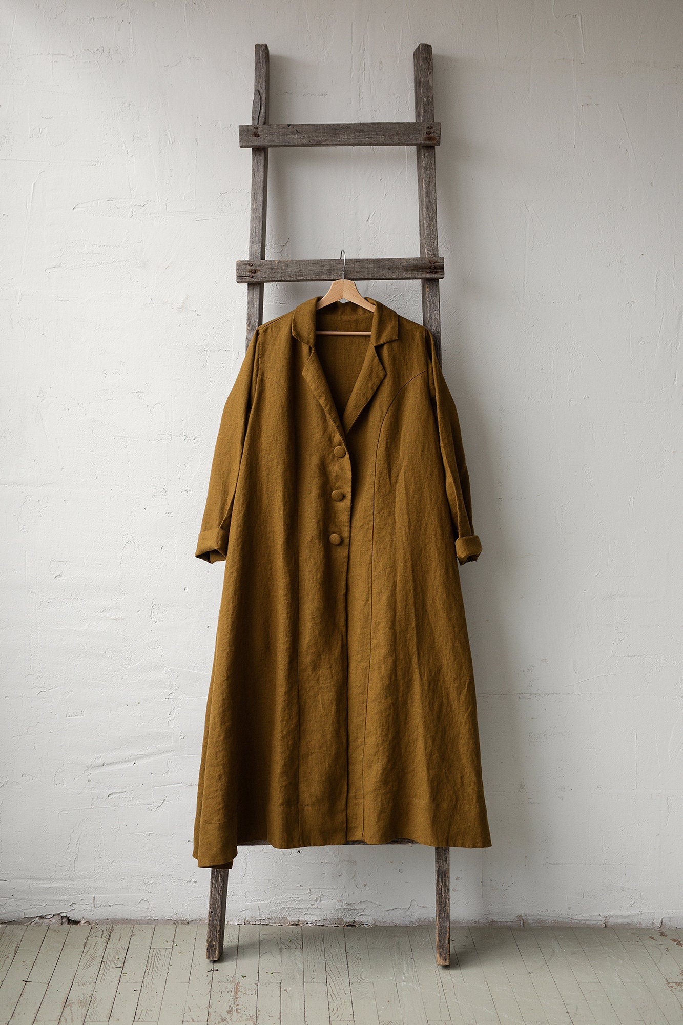 Amber Jane Austen Linen Coat, Size S (STOCK)