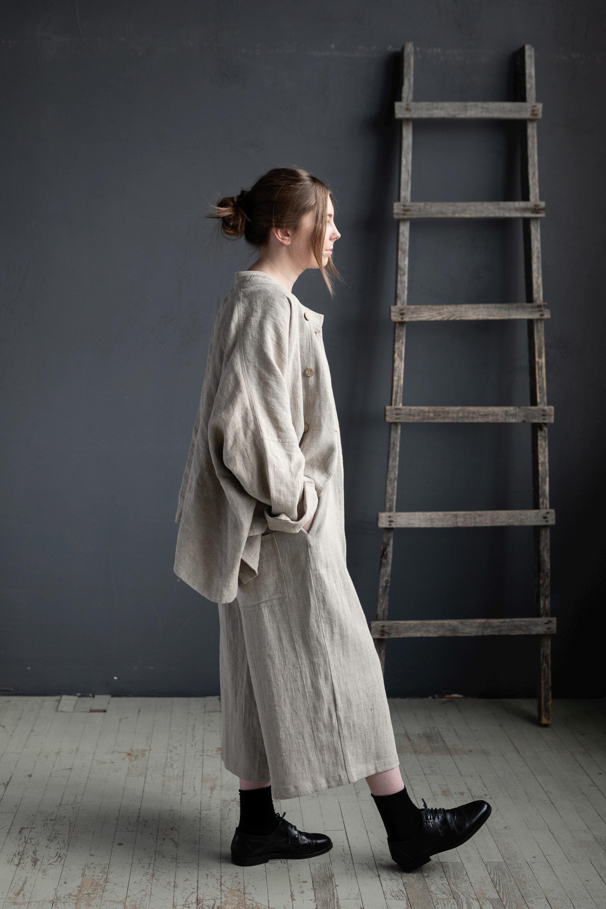 Natural Linen Overalls