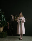 Baby Pink Classic Linen Coat, Size XL (STOCK)