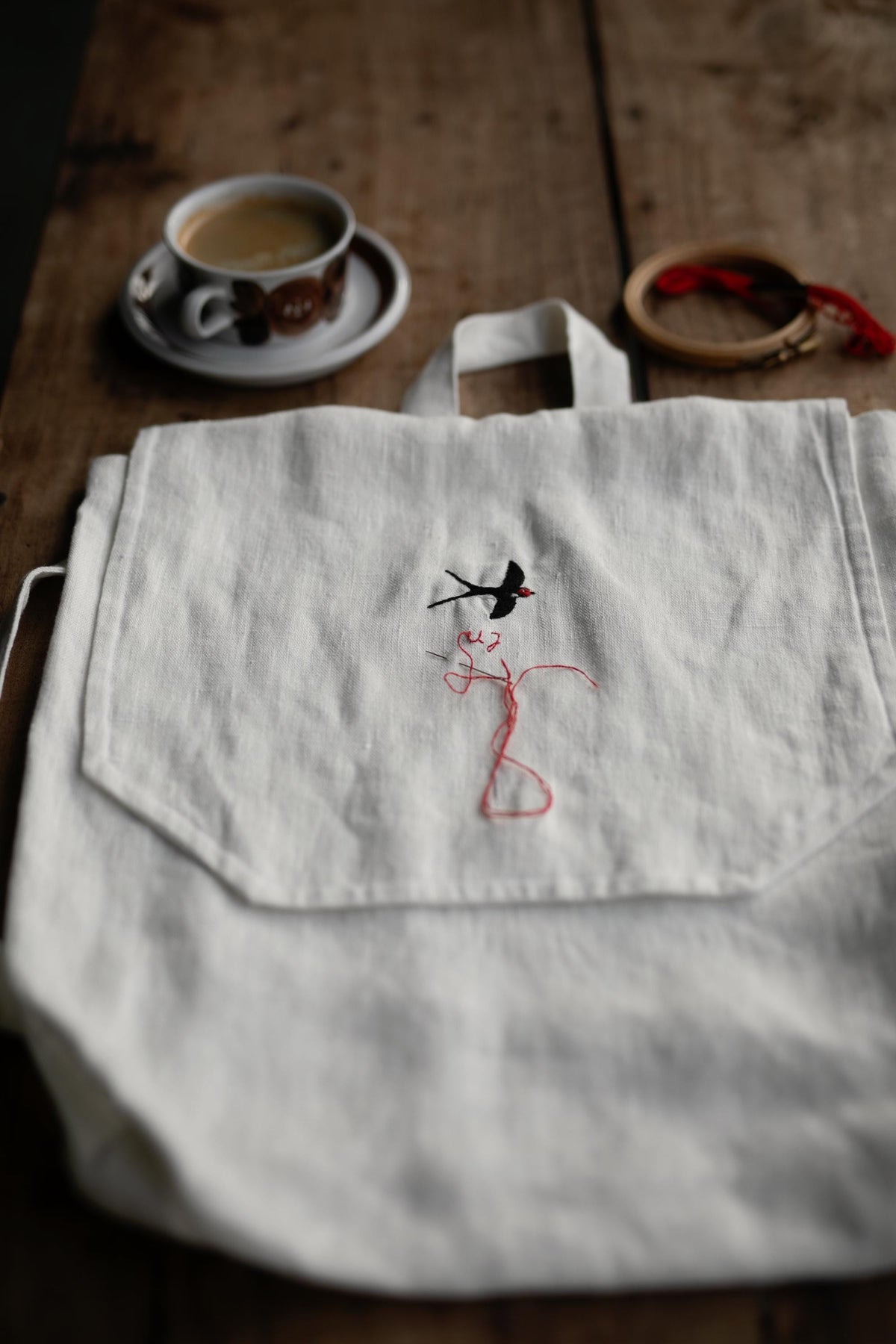 White Linen Backpack