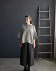 B&W Stripe 3/4 Linen Shirt