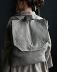 B&W Stripe Linen Backpack