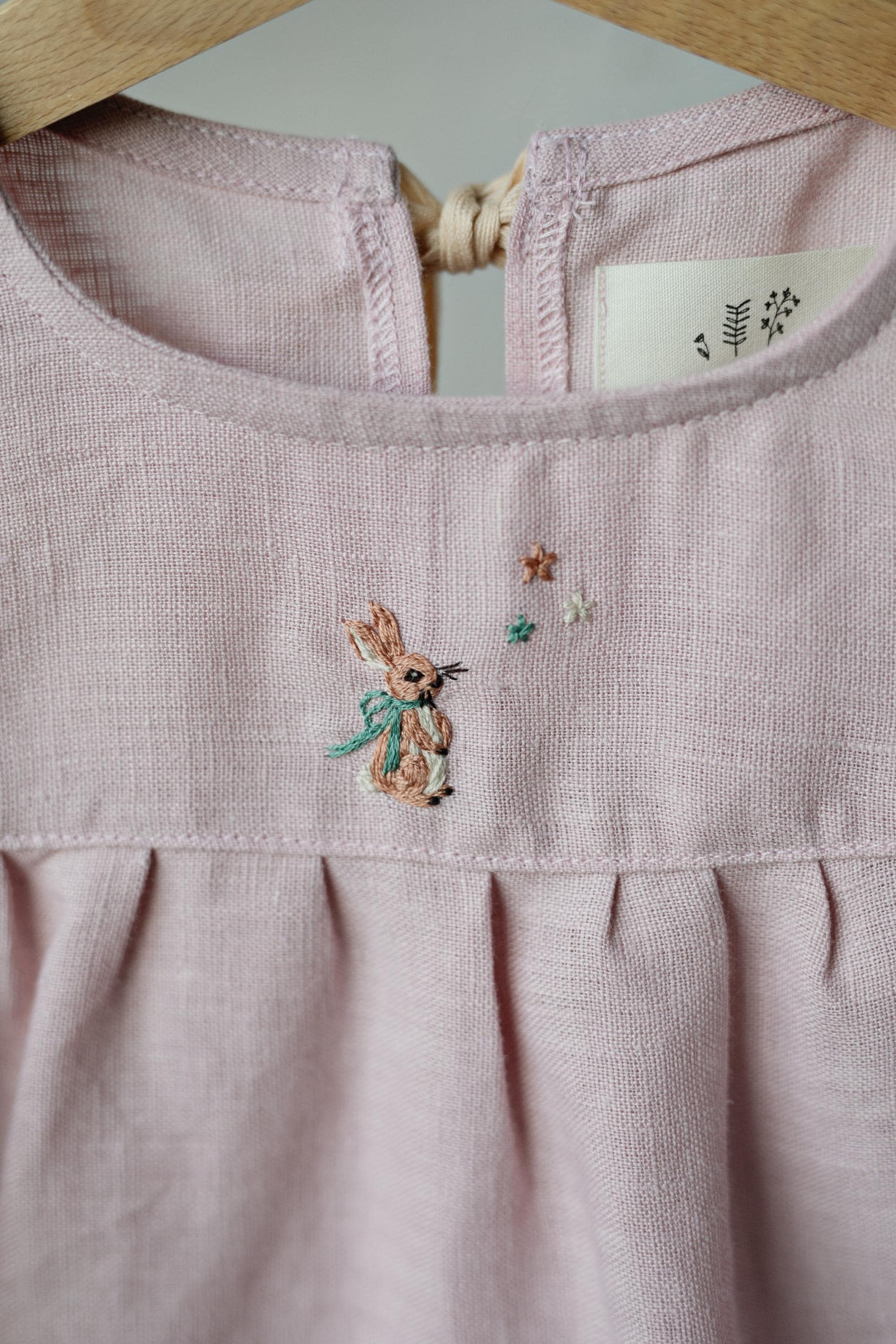 Baby Pink Violet Linen Dress