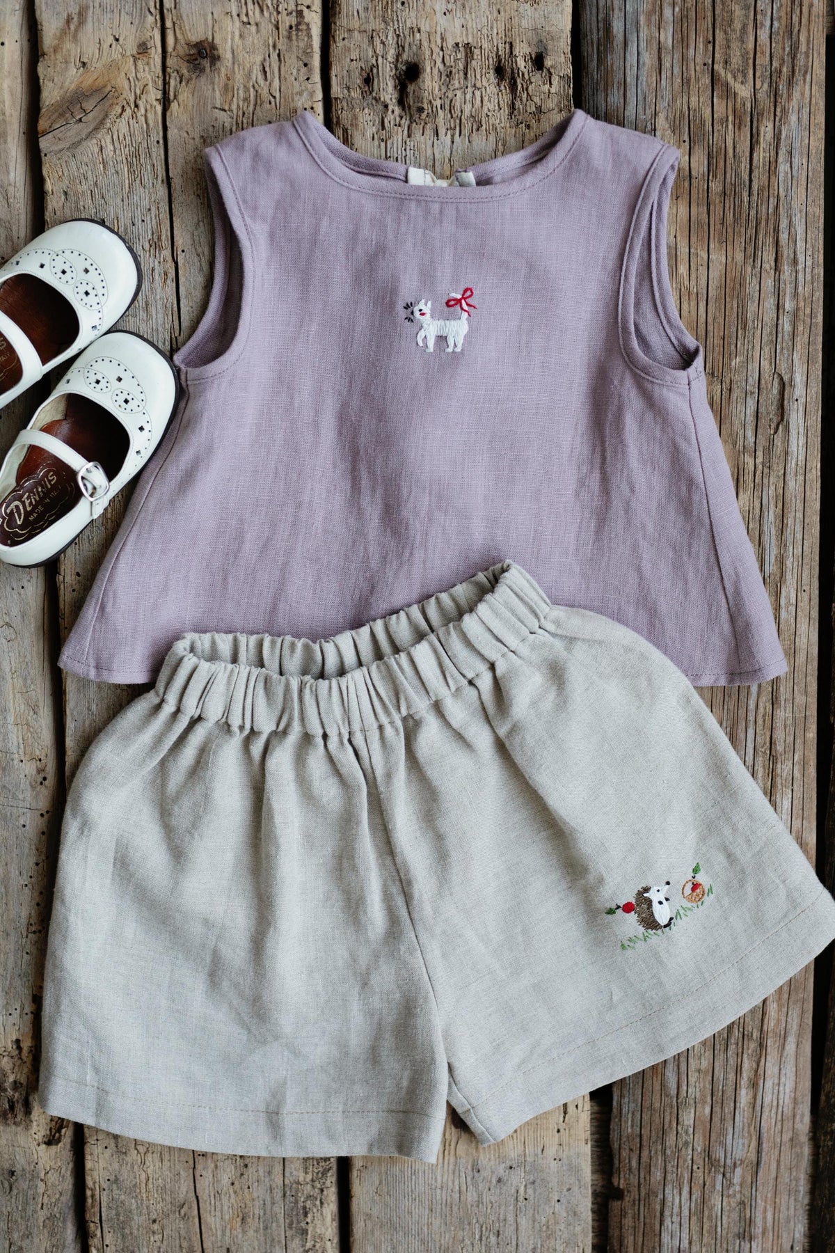 Lavender Ribbon Linen Shirt