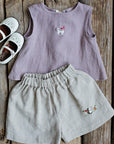 Lavender Ribbon Linen Shirt