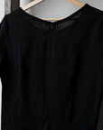 Black Midi Fitted Linen Dress