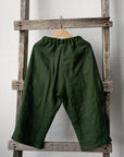 Forest Green Linen Sailor Pants