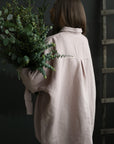 Pastel Pink Long Linen Shirt