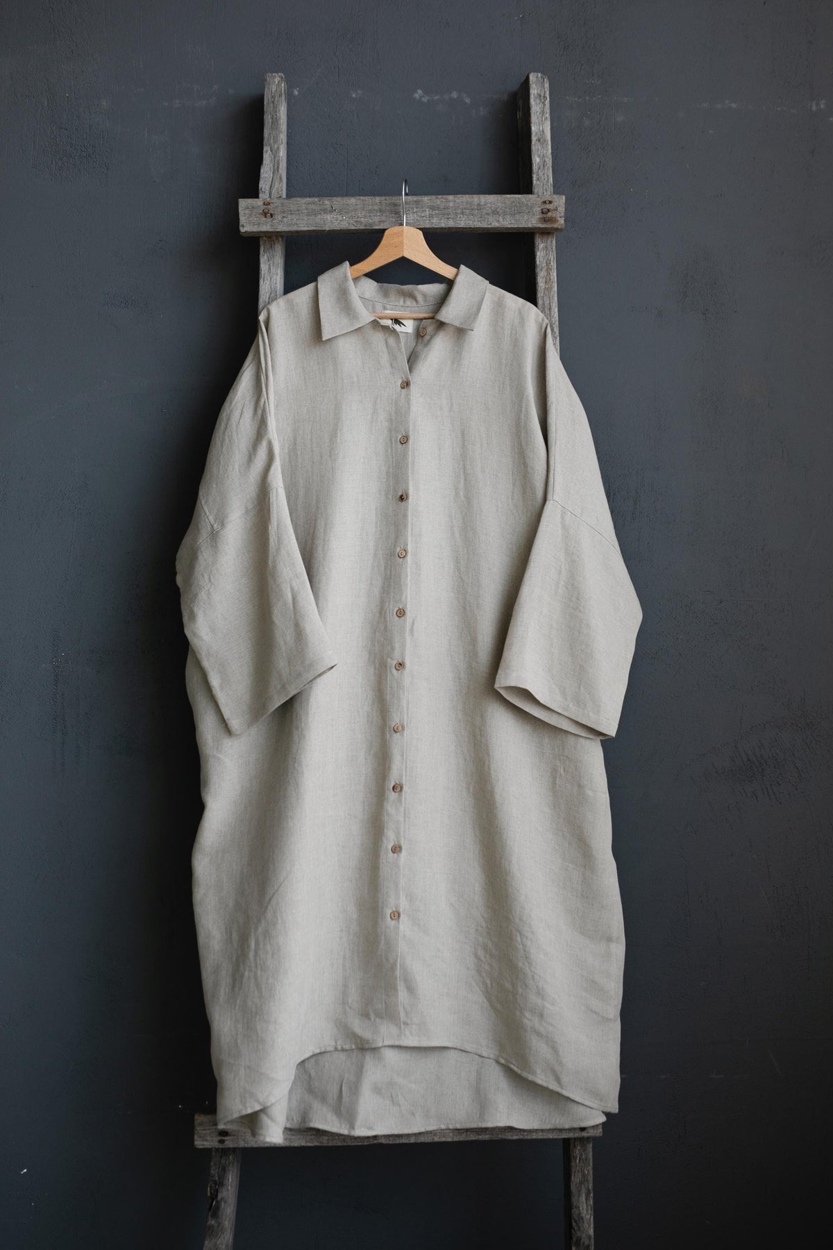 Natural Linen Shirt Dress