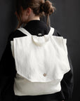 White Linen Backpack