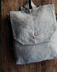 B&W Stripe Linen Backpack