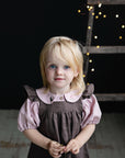 Baby Pink Candy Shirt, Size 2-3 years, Christmas tree & Snowman embroidery (STOCK)