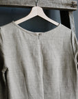 Natural Short Fitted Linen Dress
