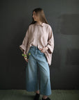 Pastel Pink Long Linen Shirt