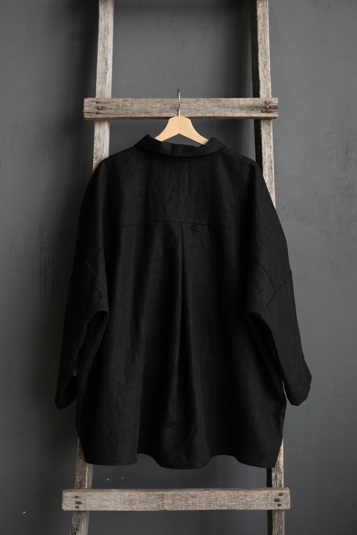 Black Long Linen Shirt