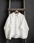White 3/4 Linen Shirt