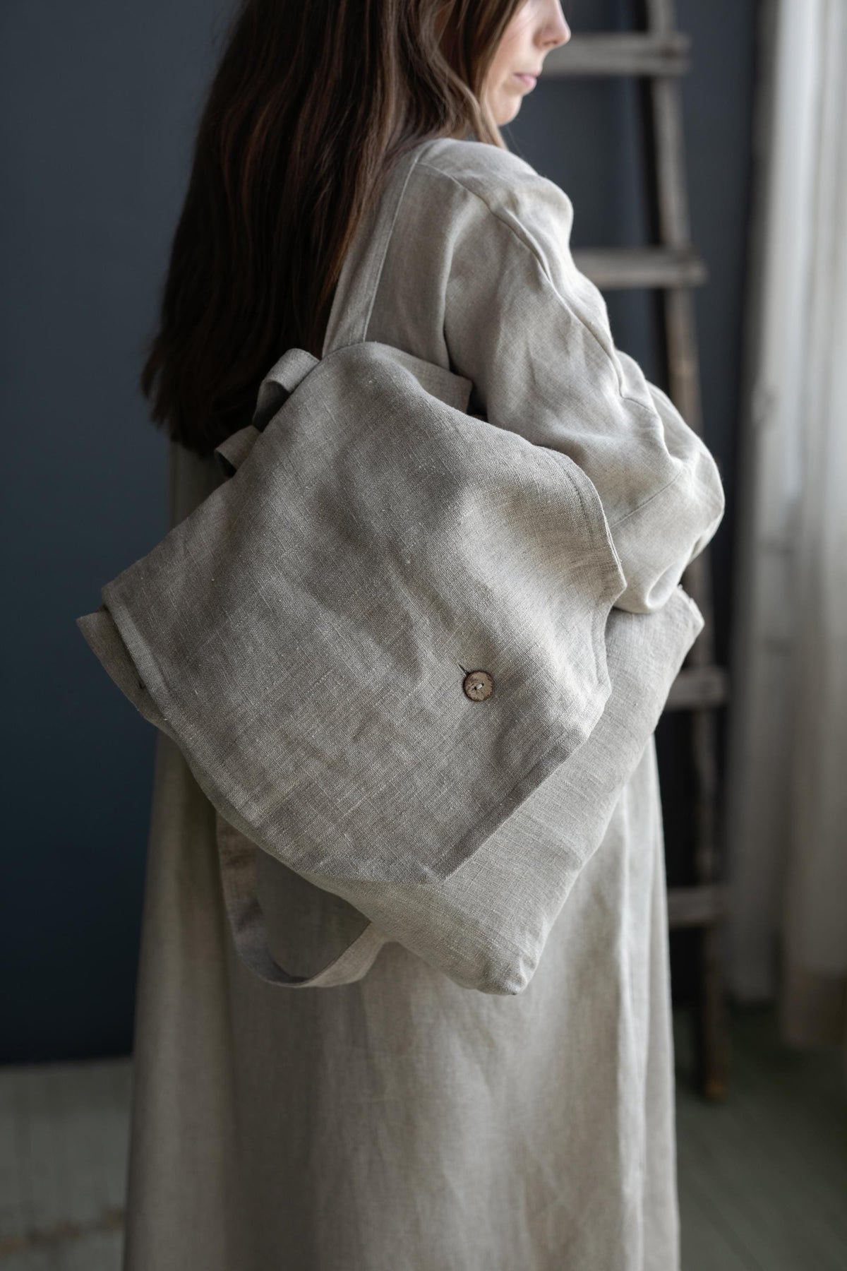 Natural Linen Backpack