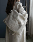 Natural Linen Backpack