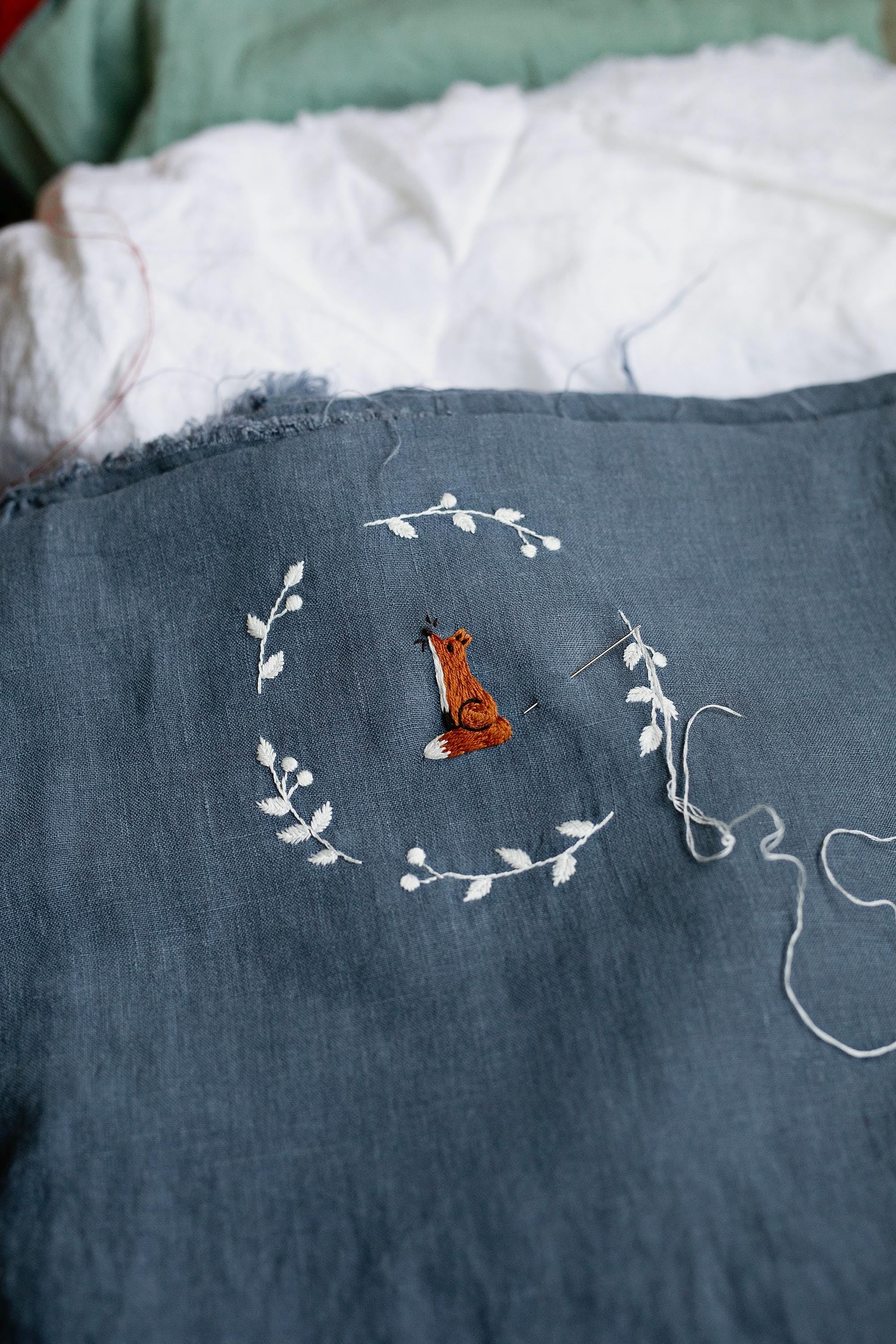 Dusty Blue Linen Table Runner