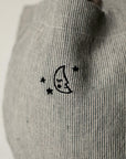 B&W Stripe Mini Round Linen Bag