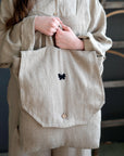 Natural Linen Backpack