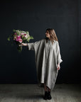 B&W Stripe Linen Shirt Dress