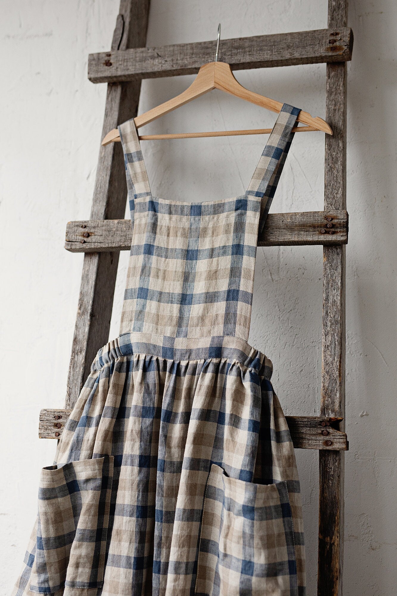 Beach Festive Cottage Linen Dress, Size XL (STOCK)