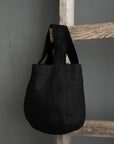 Black Mini Round Linen Bag