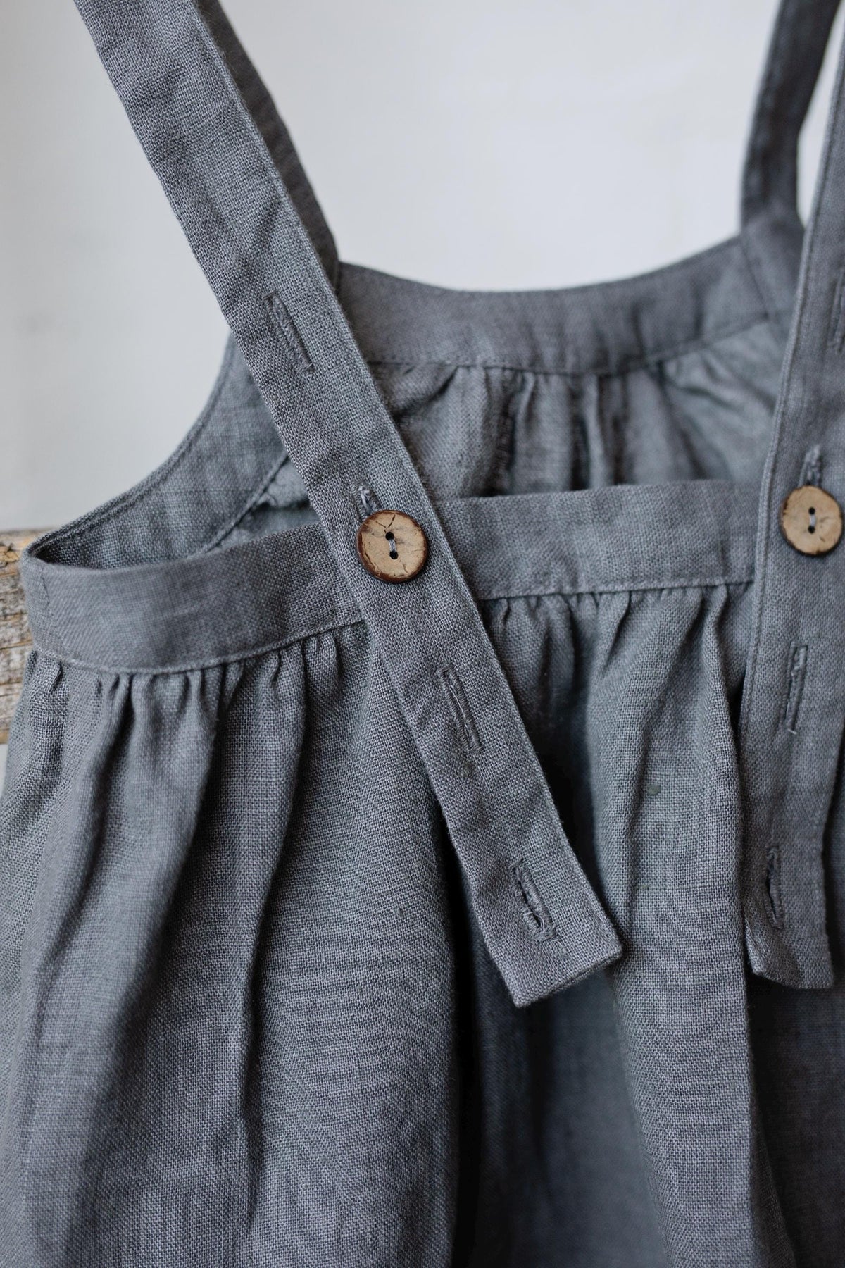Charcoal Sirena Linen Pinafore