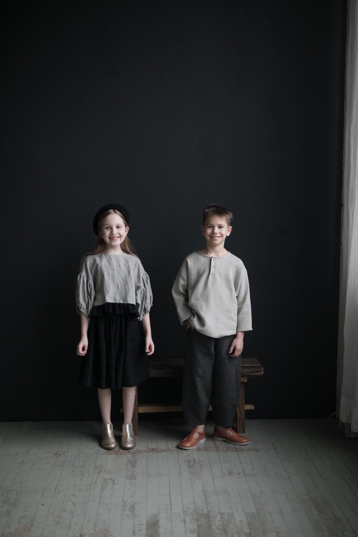 Natural Long Sleeve Henley Linen Shirt