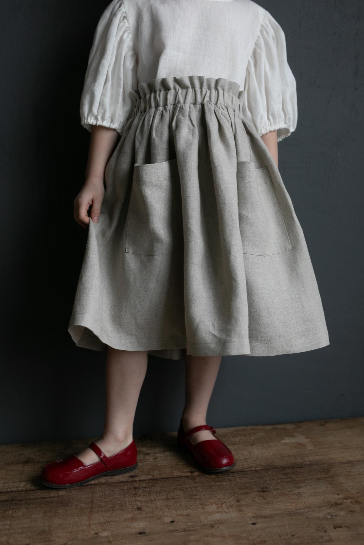 Natural Long Linen Skirt