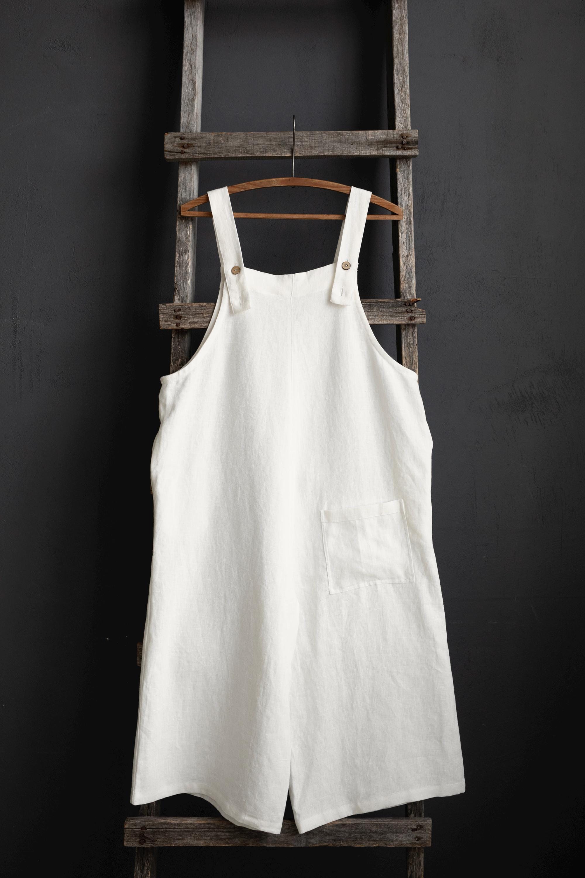 White Linen Overalls