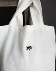 White Small Round Linen Bag