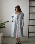 Baby Blue Classic Linen Coat
